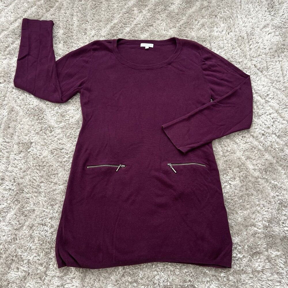 Joseph A. Women’s Sweater Top Size XL Long Sleeves Pullover Burgundy Scoop Neck